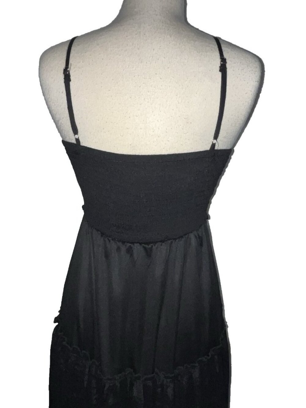 Whimsigoth Dark Fairy Cottagecore Lace Smocked Strappy Dress Emo Witchy Size M - Picture 9 of 16
